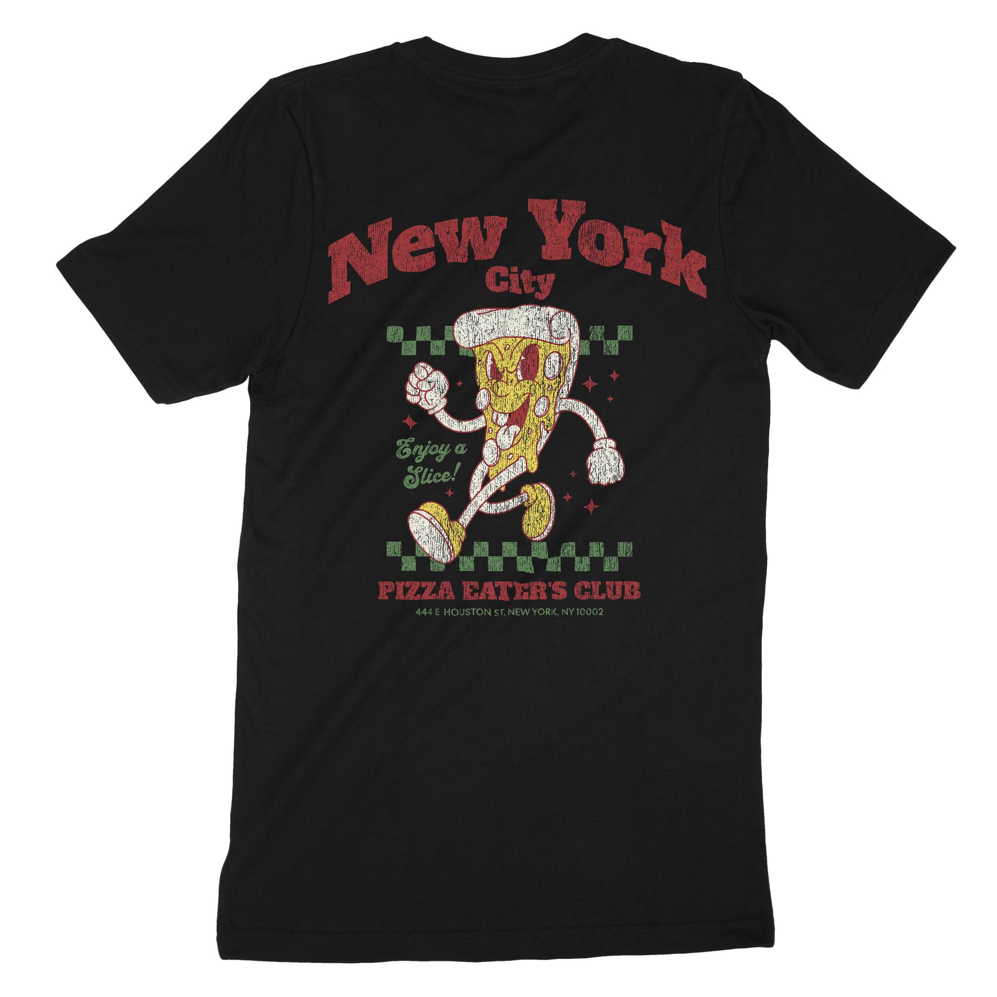 New York Pizza Boy T-Shirt Vintage_Black back