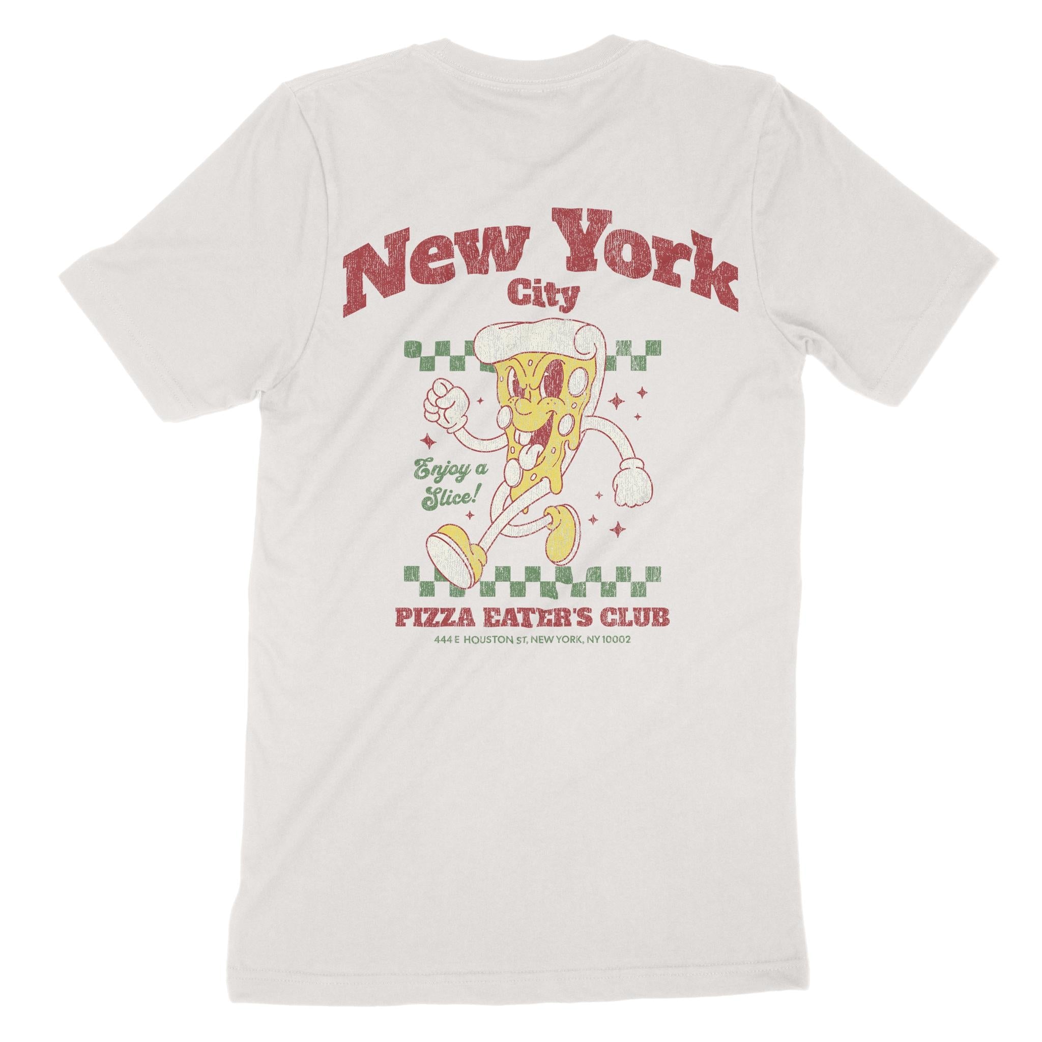 New York Pizza Boy T-Shirt Vintage_White back