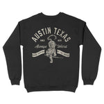 Austin Crewneck in Black - back view