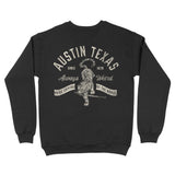 Austin Crewneck in Black - back view