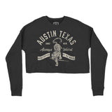 Austin Cropped Crew in Black - front view