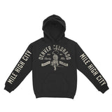 Denver Hoodie in Black - front-sleeves view