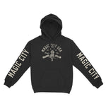 Miami Tiger Blade Hoodie in Black - front view with sleeves
