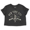 New York Tiger Blade Cropped Tee in Black - front view