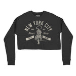 New York Cropped Crew in Black - front view