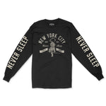New York Longsleeve in Black - front-sleeves view