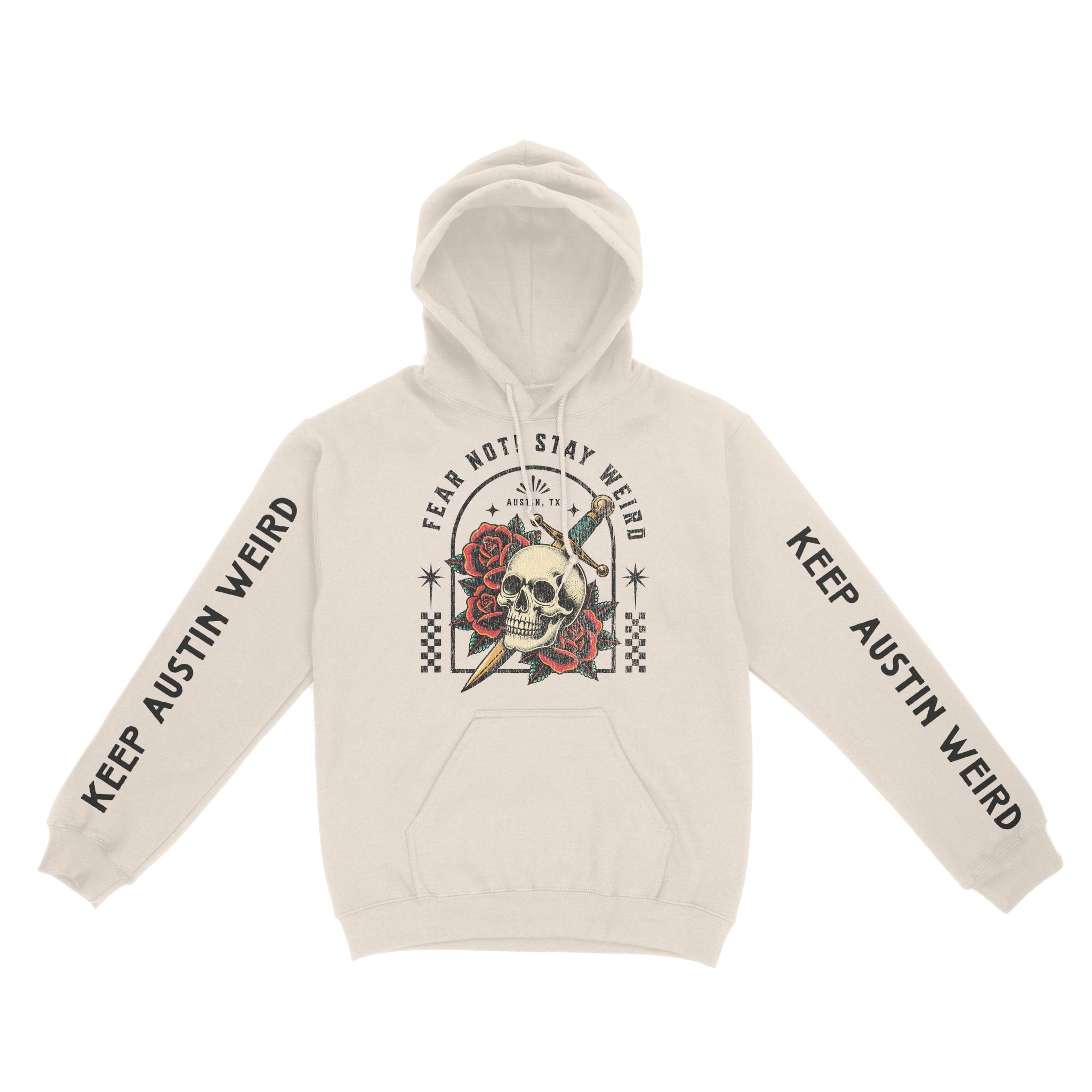 Austin Hoodie in Natural - front-sleeves view