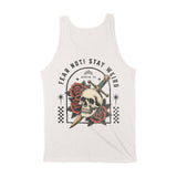 Austin Flower Skull Tank Top in Vintage - back view