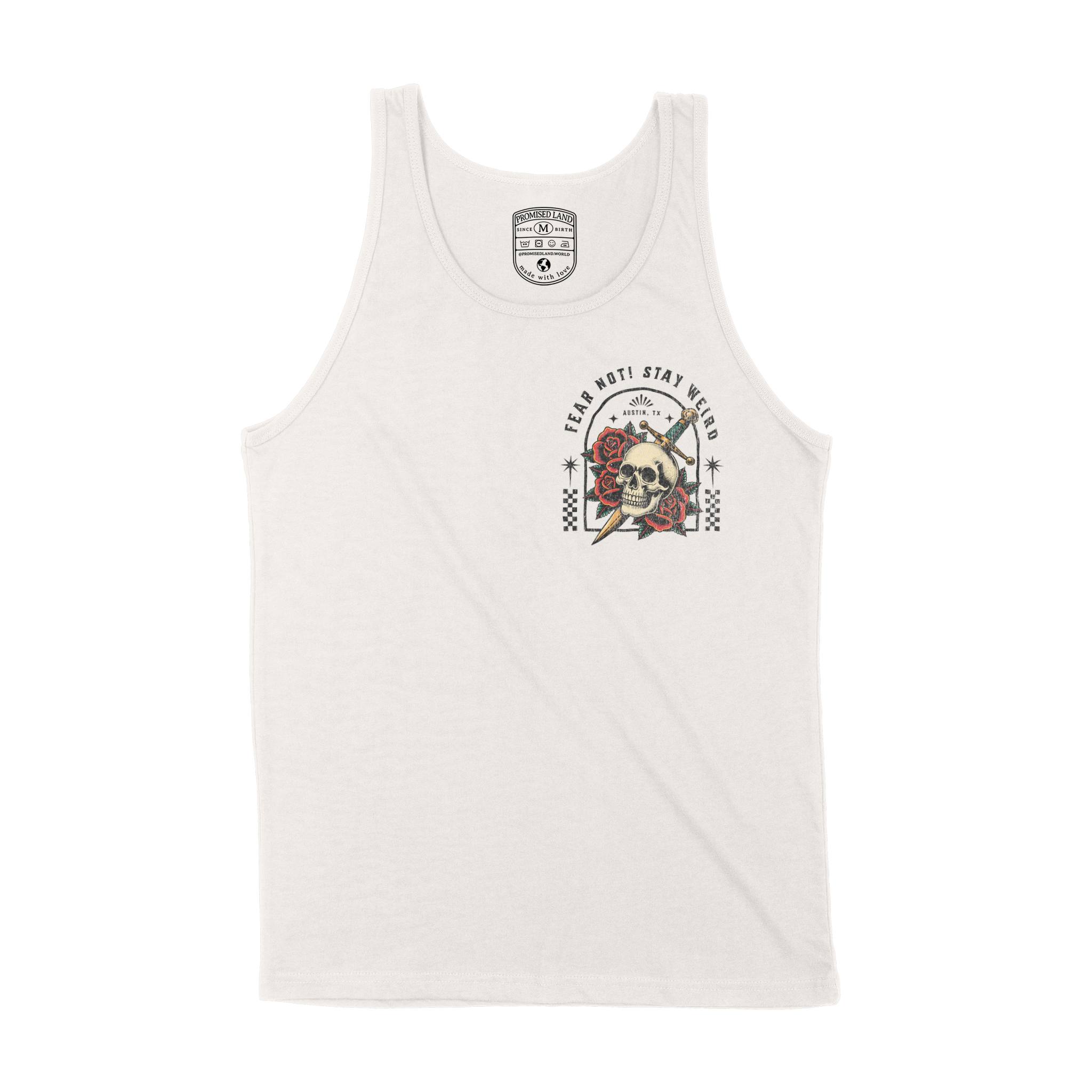 Austin Flower Skull Tank Top in Vintage - front view