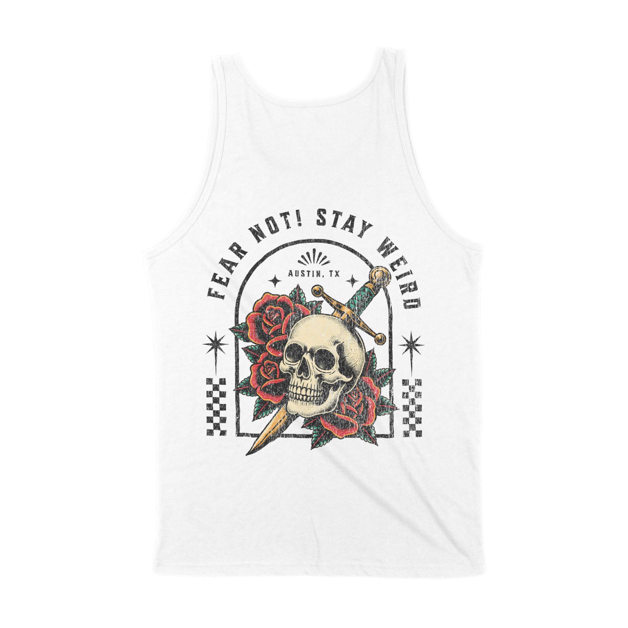 Austin Tank Top in White - back view
