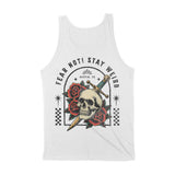 Austin Flower Skull Tank Top White back