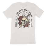 Austin Flower Skull T-Shirt Vintage White back