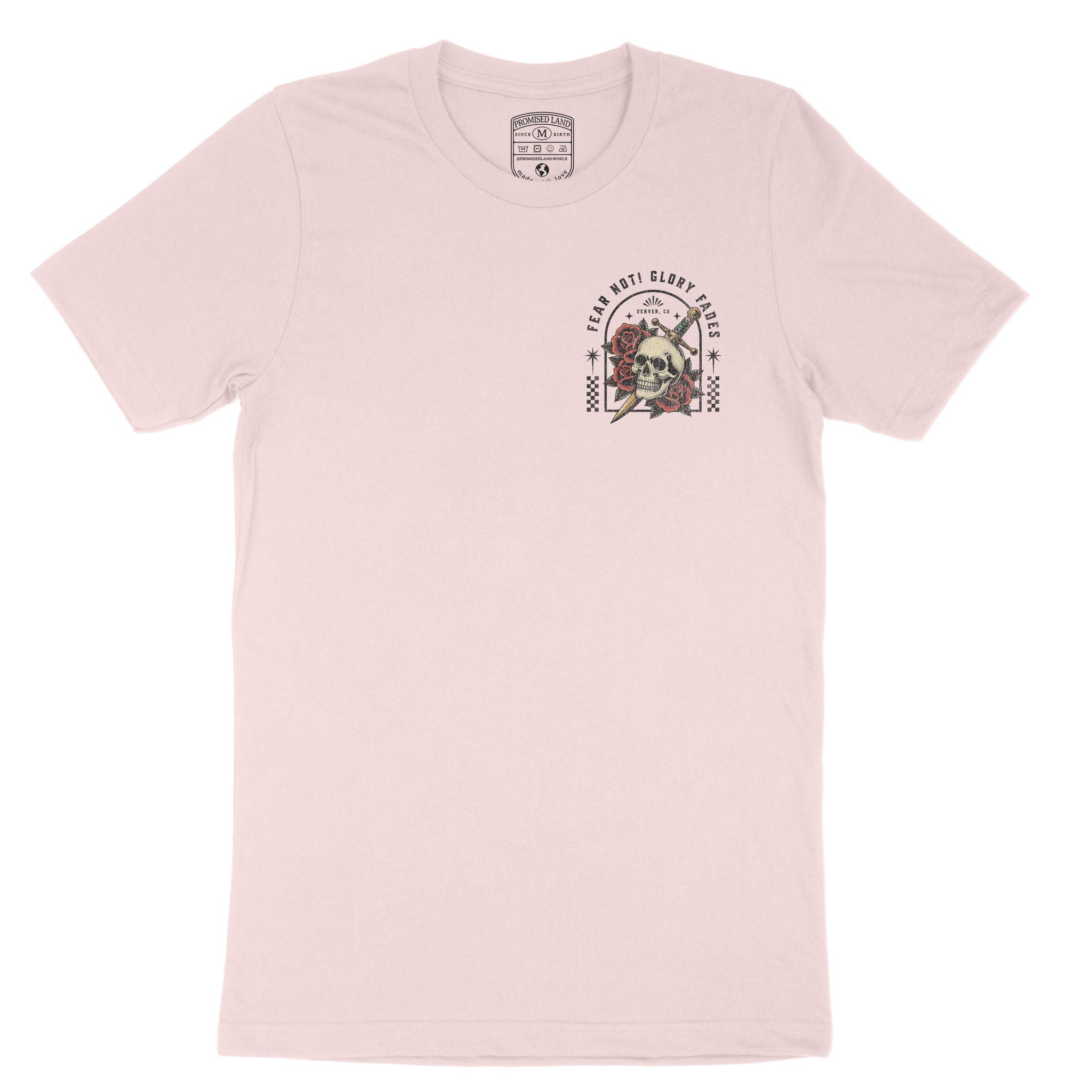 Denver Flower Skull T-Shirt Soft Pink front