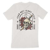 Denver Flower Skull T-Shirt Vintage White back
