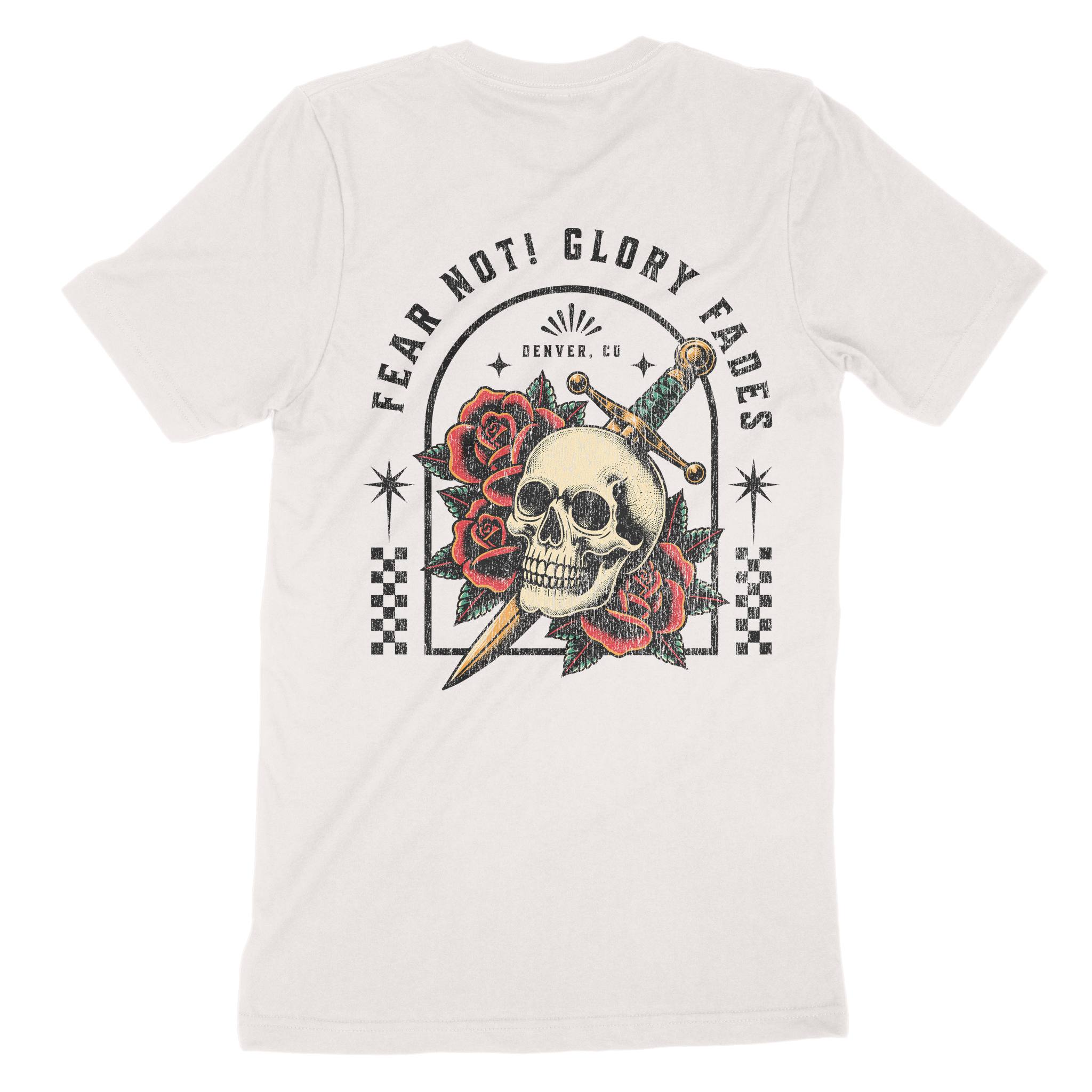 Denver Flower Skull T-Shirt in Vintage - back view