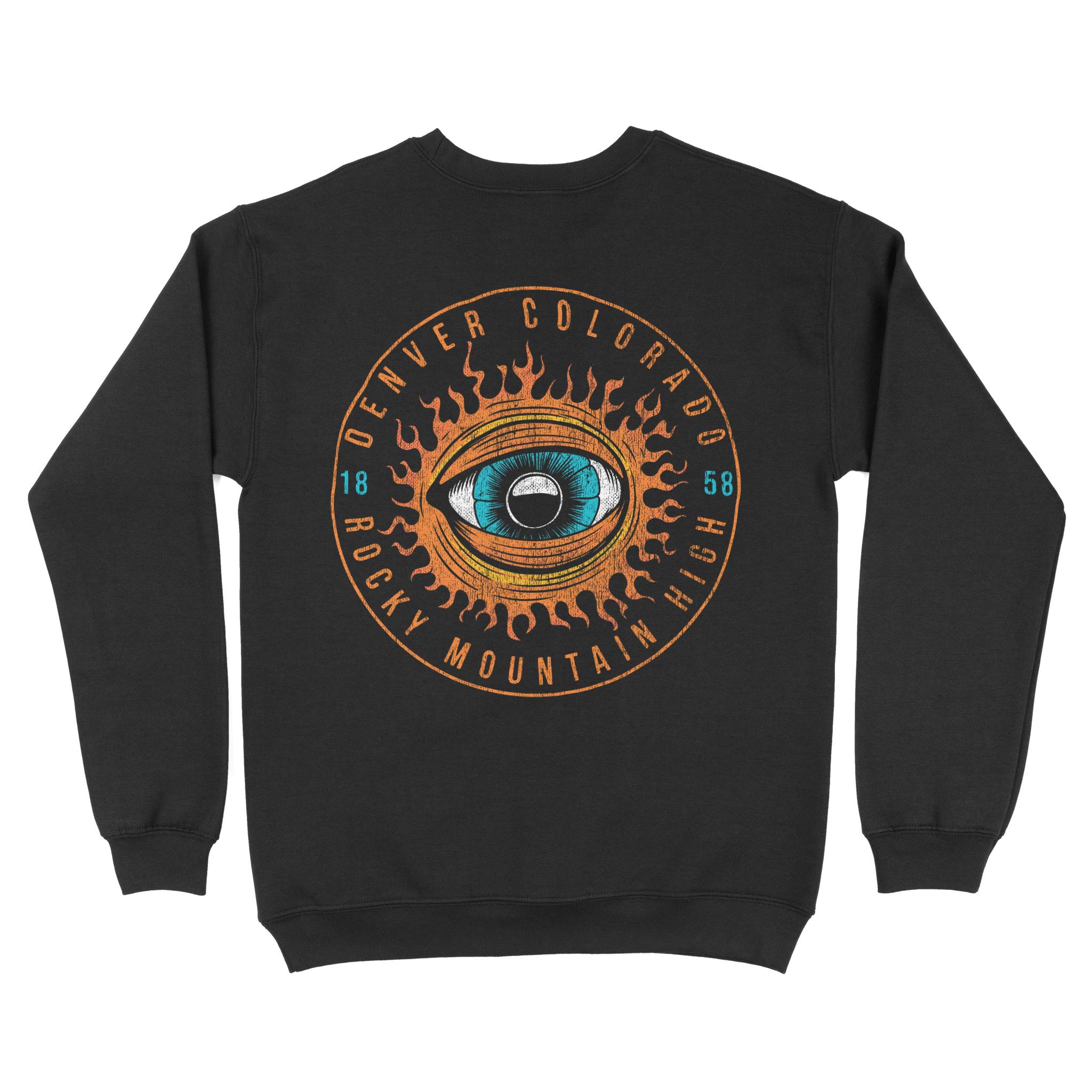 Denver Crewneck in Black - back view