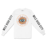 Denver Longsleeve in White - front-sleeves view