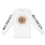 Denver Longsleeve in White - front-sleeves view