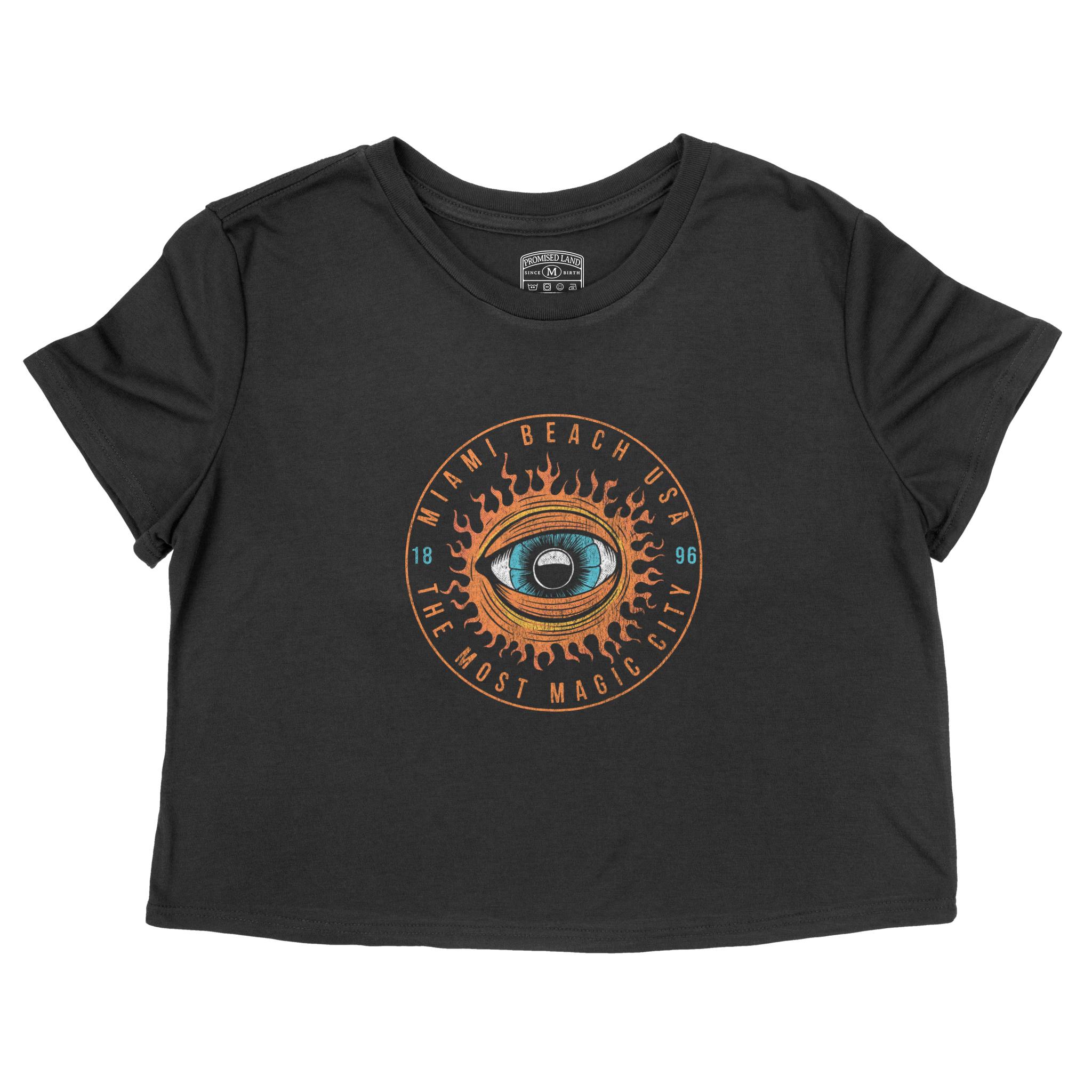 Miami Cropped Tee in Black - front view