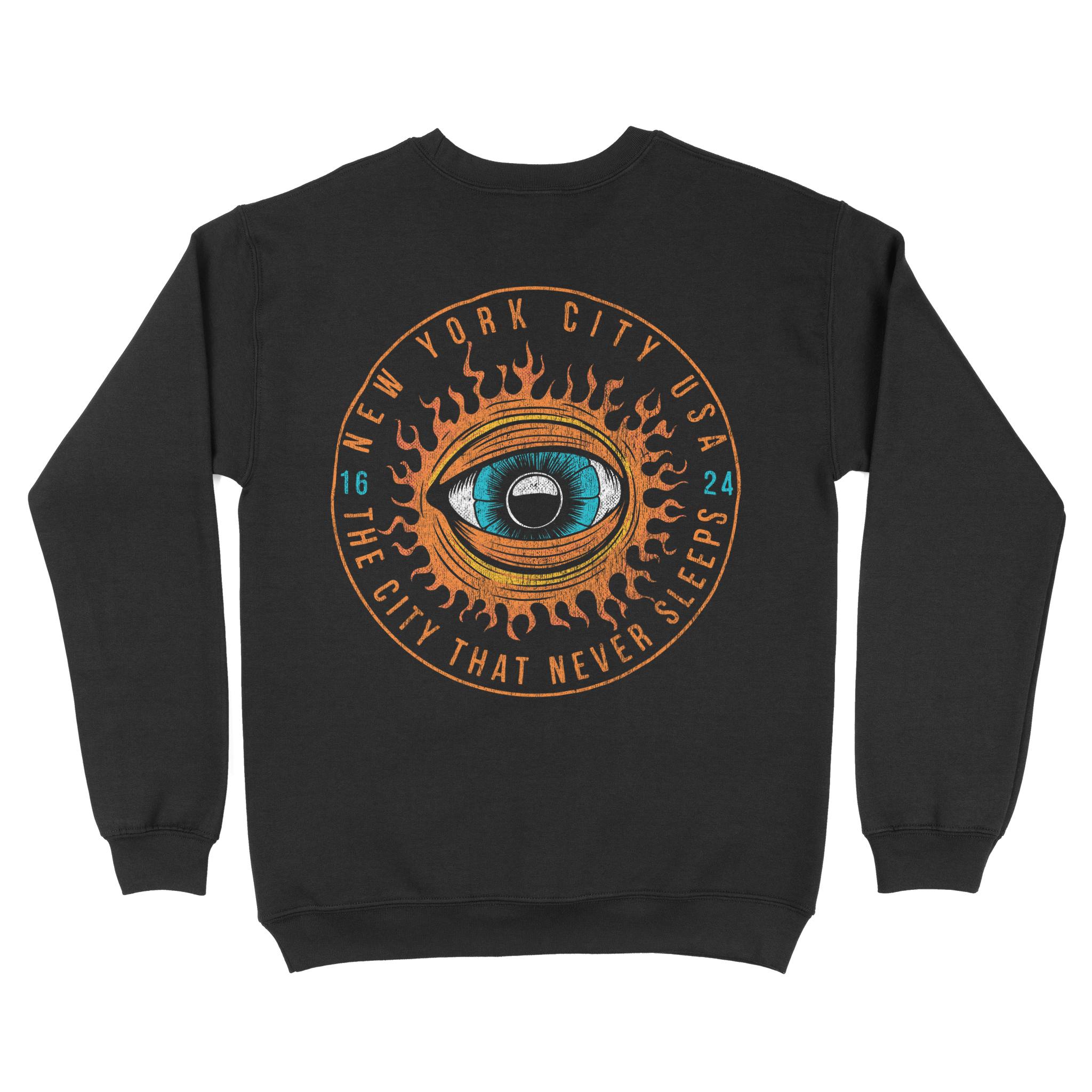 New York Crewneck in Black - back view