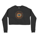 New York Cropped Crew in Black - front view