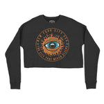 New York Cropped Crew in Black - front view