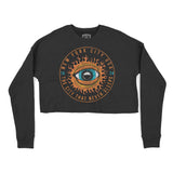 New York Cropped Crew in Black - front view