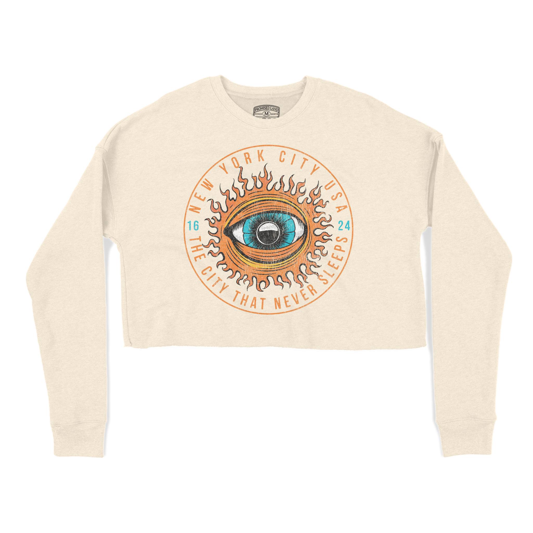 New York Eye Sublime Cropped Crew in Natural - front view