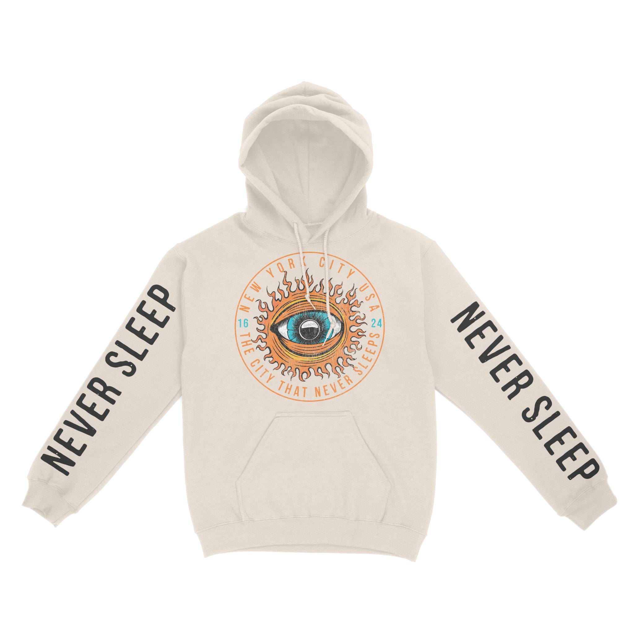 New York Hoodie in Natural - front-sleeves view