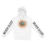 New York Hoodie in White - front-sleeves view