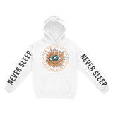 New York Hoodie in White - front-sleeves view