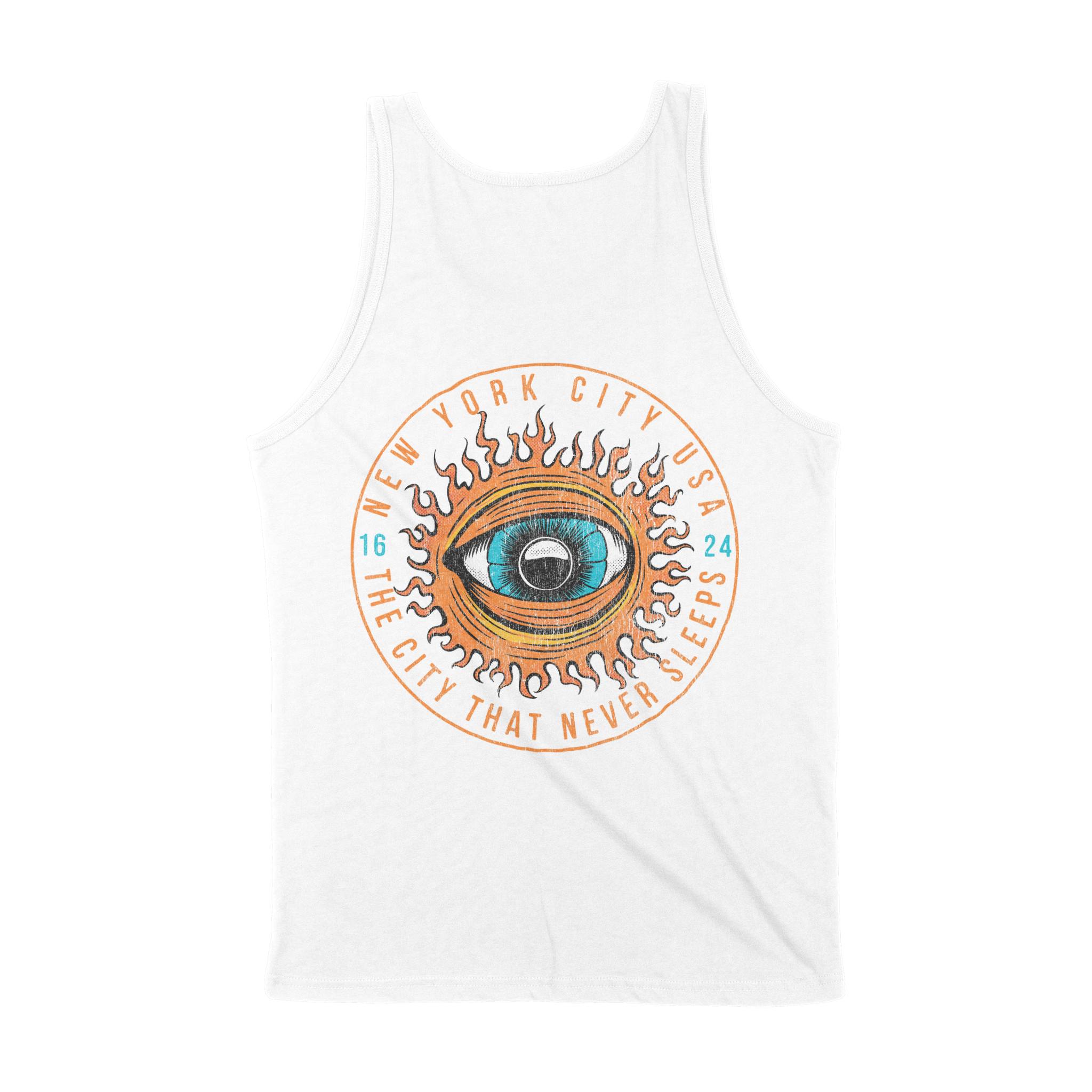 New York Tank Top in White - back view