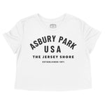 Asbury Park Classic Cropped Tee in White - front view