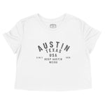 Austin Cropped Tee in White - front view