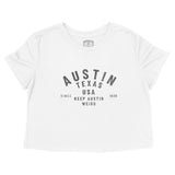 Austin Cropped Tee in White - front view