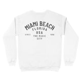 Miami Crewneck in White - back view