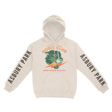 Asbury Park Music Club Hoodie in Natural - front with sleeves view