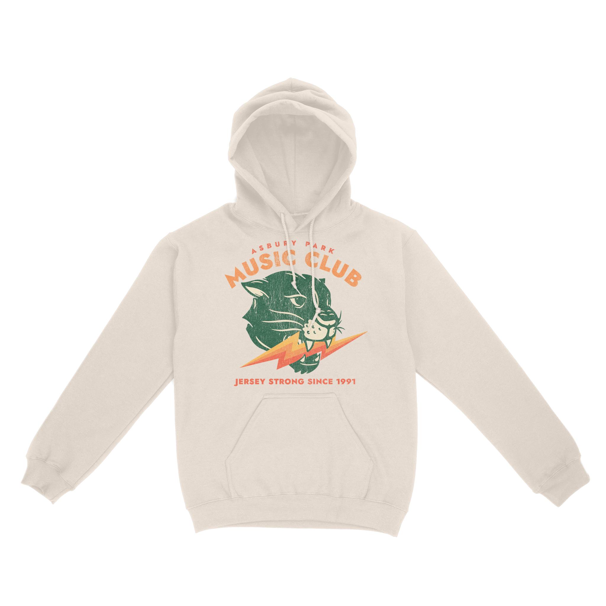 Asbury Park Music Club Hoodie in Natural - front view