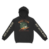 Austin Hoodie in Black - front-sleeves view