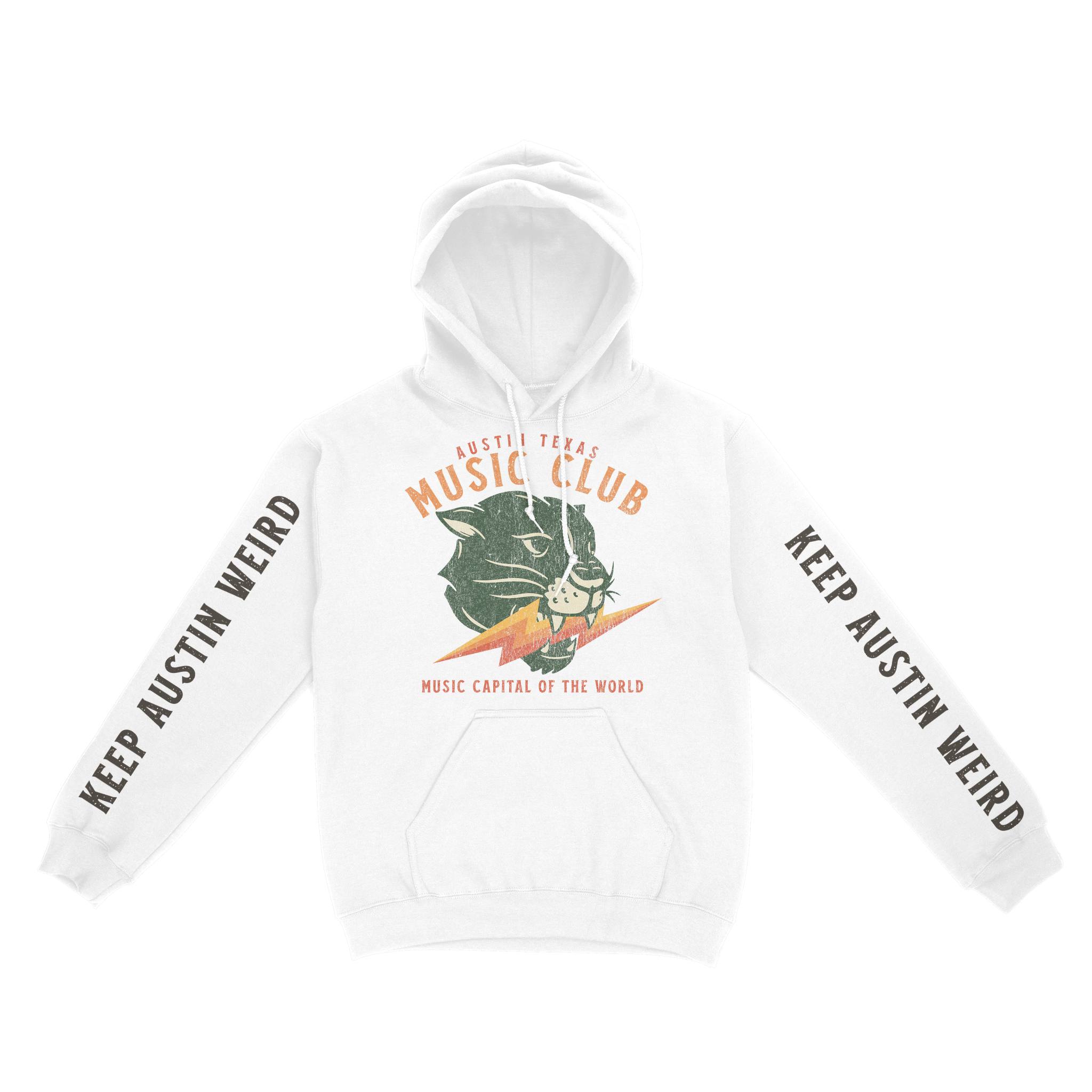 Austin Hoodie in White - front-sleeves view