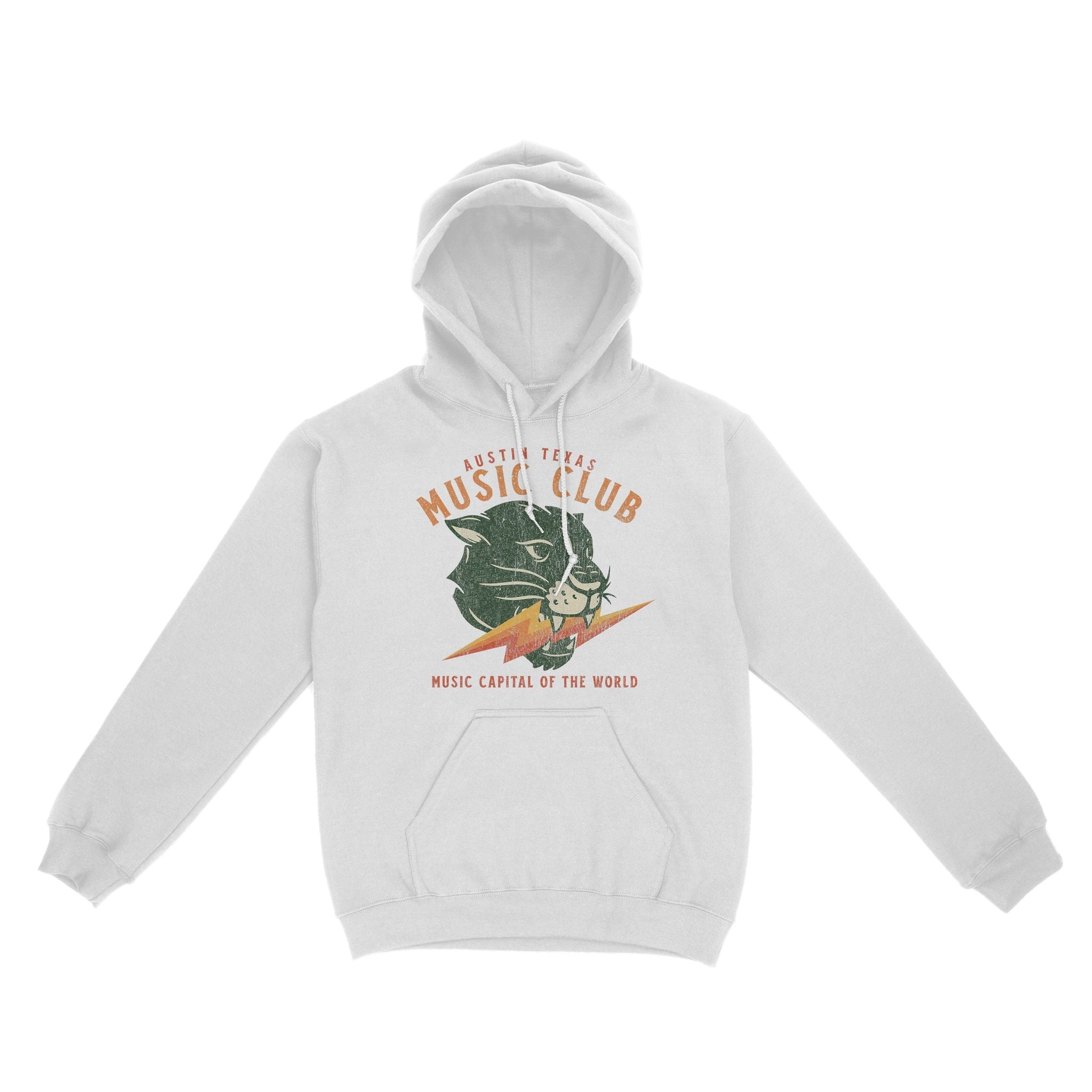 Austin Music Club Hoodie White front