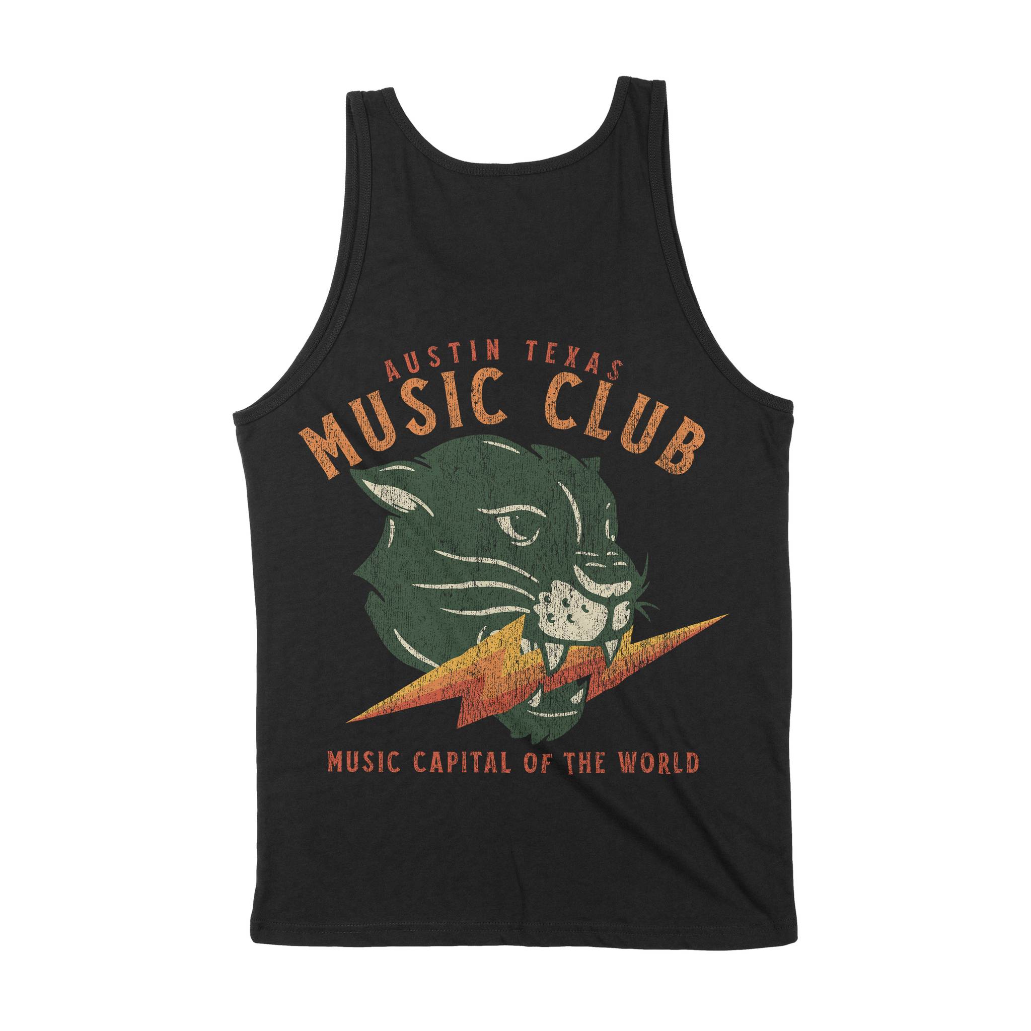 Austin Music Club Tank Top Black back