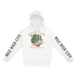 Denver Hoodie in White - front-sleeves view