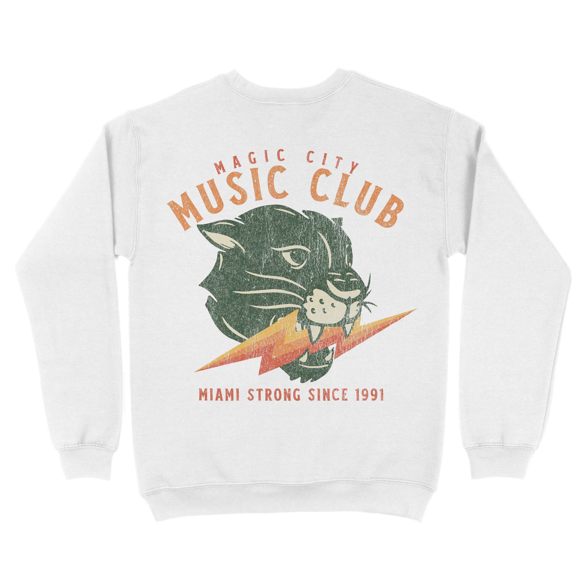 Miami Music Club Crewneck White back
