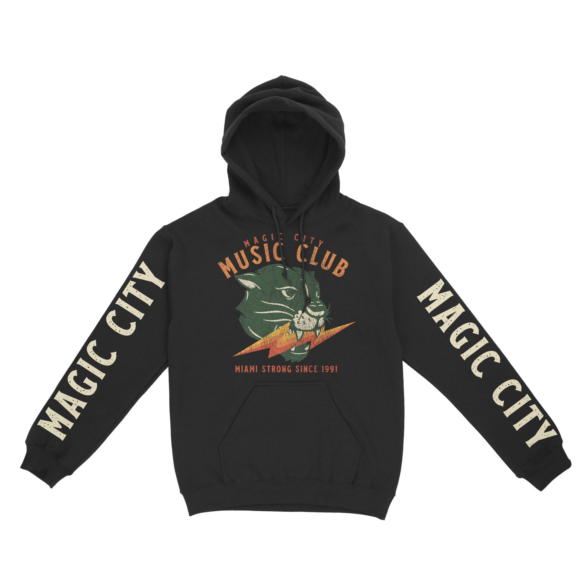 Miami Hoodie in Black - front-sleeves view