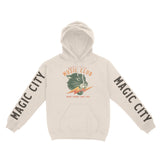 Miami Music Club Hoodie in Natural - front view with sleeves