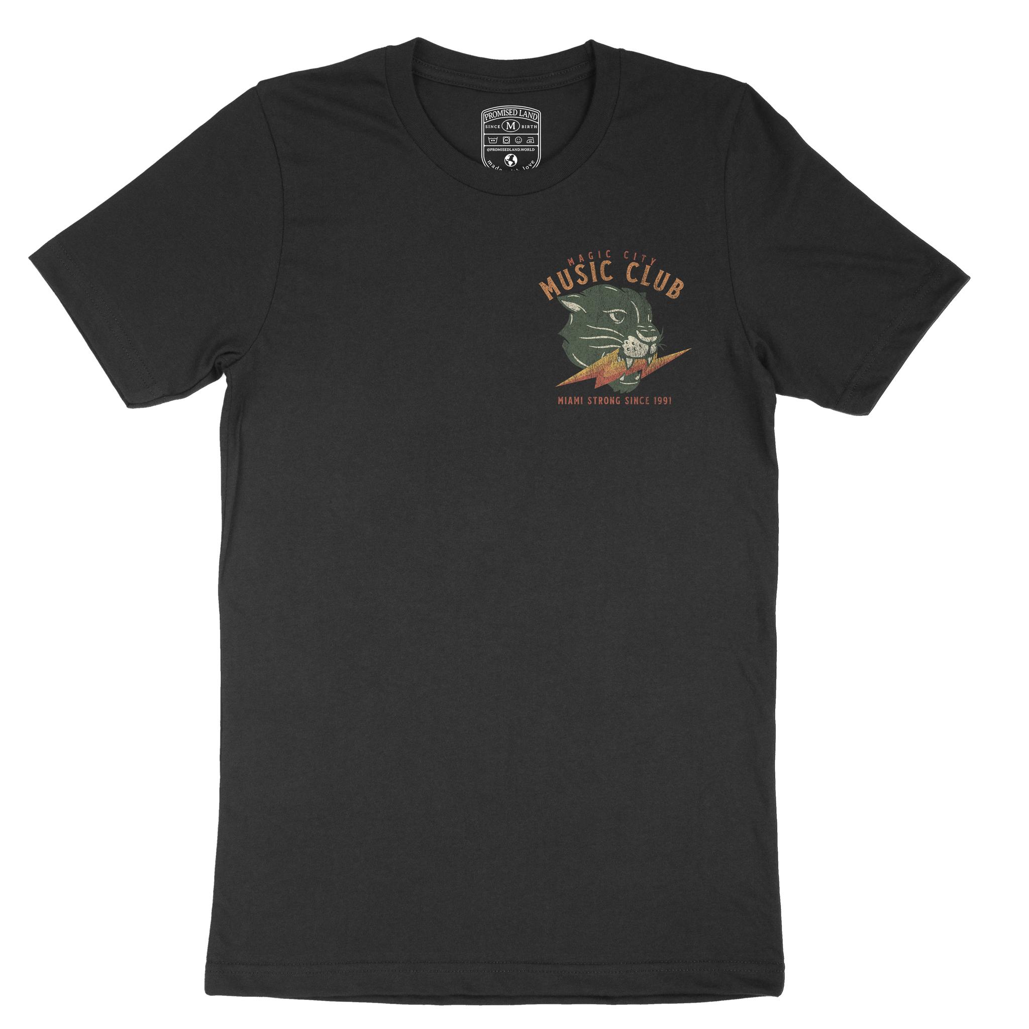 Miami Music Club T-Shirt Black front