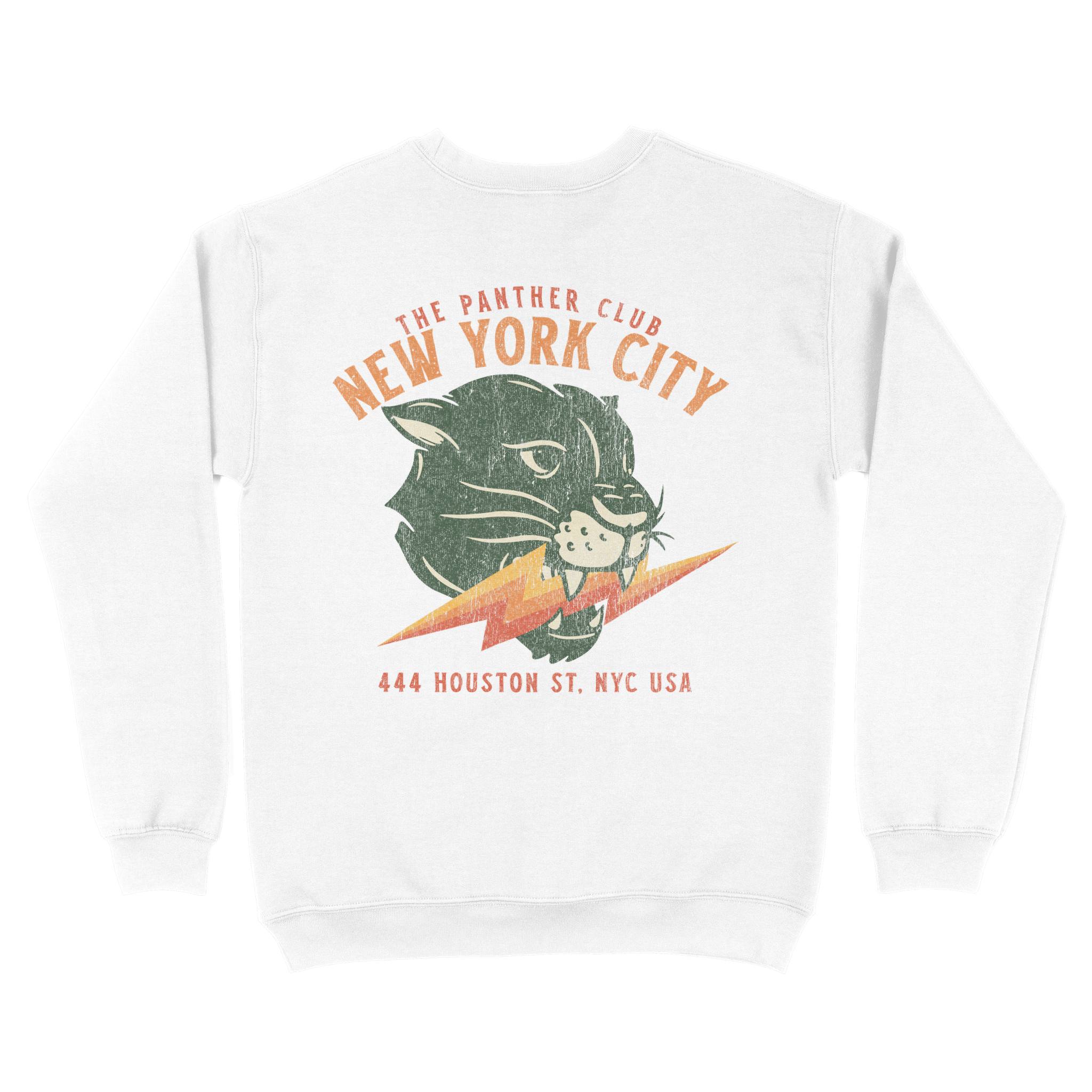 New York Crewneck in White - back view