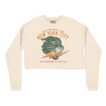 New York Music Club Cropped Crew in Natural - front view