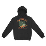 New York Hoodie in Black - front view